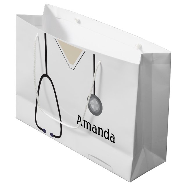 Grande Bolsa de regalo Lg blanca para hongos médicos (Angulo Anverso)