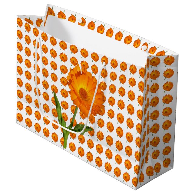 Grande Bolsa de regalo (LG) - Flores de caléndula (Angulo Anverso)