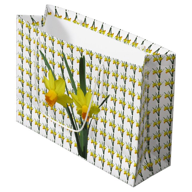 Grande Bolsa de regalo (LG) - Flores de Daffodil (Angulo Anverso)
