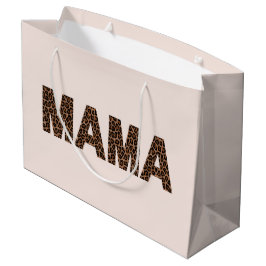 Grande Bolsa de regalo 'Mama' con diseño de leopardo en b