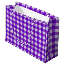 Grande Bolsa de regalo morada a cuadros Elegant Gingham T
