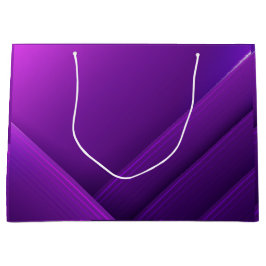 Grande Bolsa de regalo morada con asas blancas y geométri