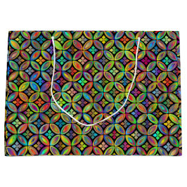 Grande Bolsa de regalo multicolor floral prismática