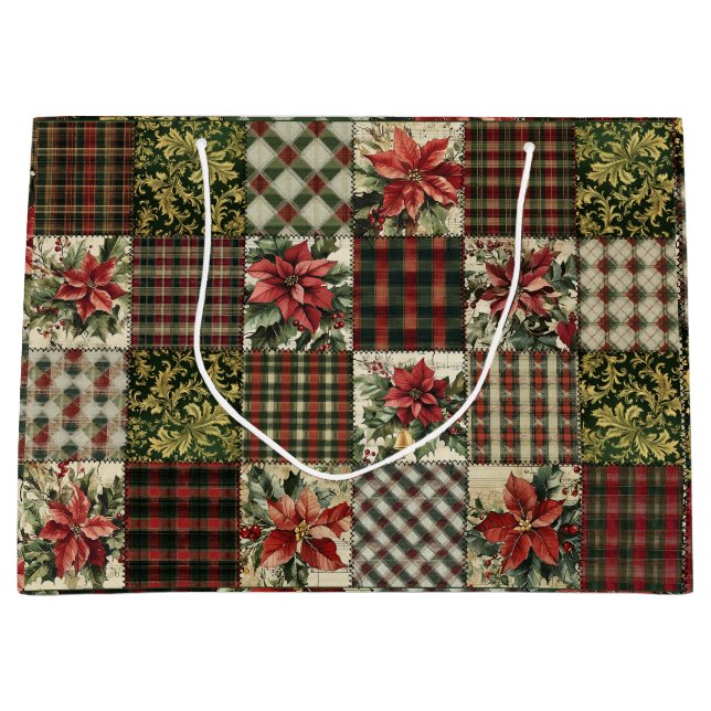 Grande Bolsa de regalo Navidades rusos trapos rojos (Anverso)