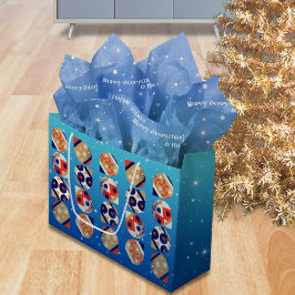 Grande Bolsa de regalo navideño con adorno moderno y atre