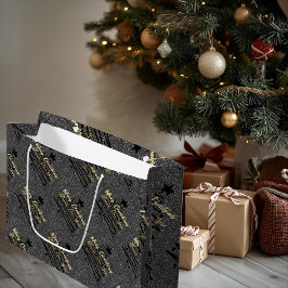 Grande Bolsa de regalo negra brillante