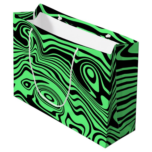 Grande Bolsa de regalo negra y verde (Angulo Anverso)