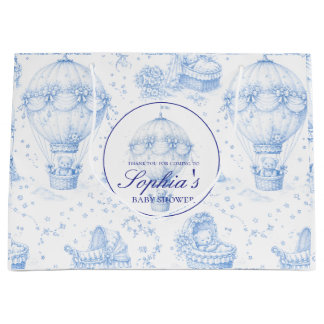 Grande Bolsa de regalo para baby shower personalizada azu