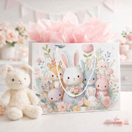 Grande Bolsa de regalo para baby shower Woodland Bunny &