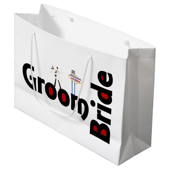 Grande Bolsa de regalo para Bodas de Bride y Groom Las Ve (Angulo Anverso)