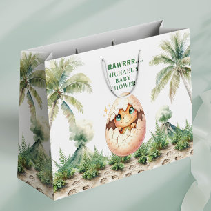 Grande Bolsa de Regalo para Ducha Bebé Dino Rompiendo el