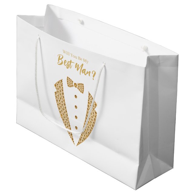 Grande Bolsa de regalo para el padrino de boda (Angulo Anverso)