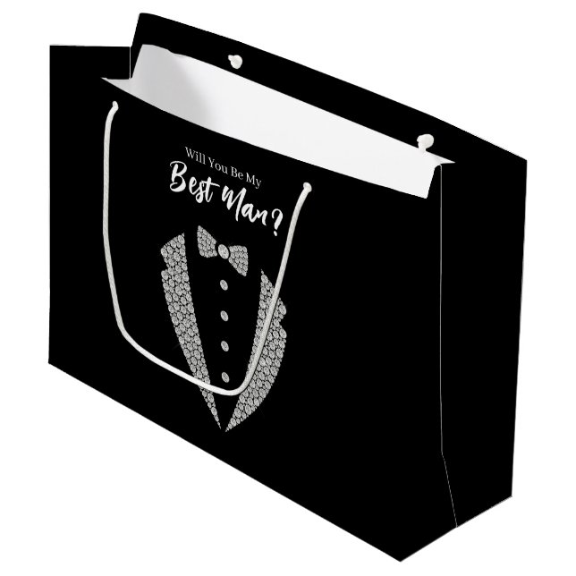 Grande Bolsa de regalo para el padrino de boda (Angulo Anverso)