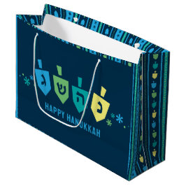 Grande Bolsa de regalo para fiesta de dreidel de Hanukkah