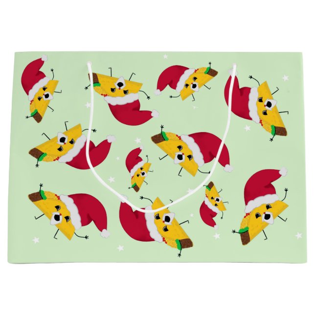 Grande Bolsa de regalo para grandes Navidades Taco Santa (Anverso)