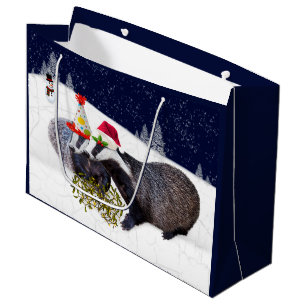 Grande Bolsa de regalo para los Badgers festivos