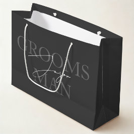 Grande Bolsa de regalo para los Groomsmen Gris Negros Mod
