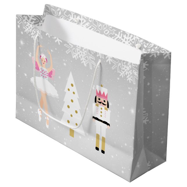 Grande Bolsa de regalo para los Navidades Ballerina y Nut (Angulo Anverso)