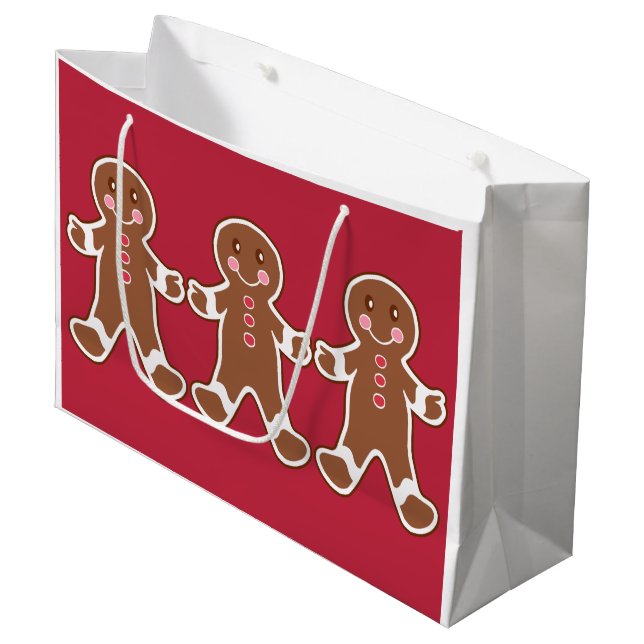 Grande Bolsa de regalo para los Navidades de los 'Gingerb (Angulo Anverso)