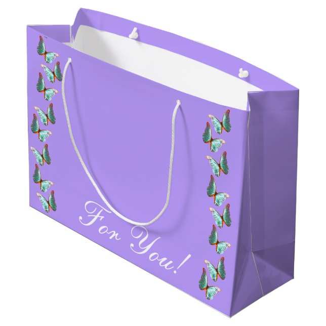 Grande Bolsa de regalo para mariposas Morpho Lavendar (Angulo reverso)