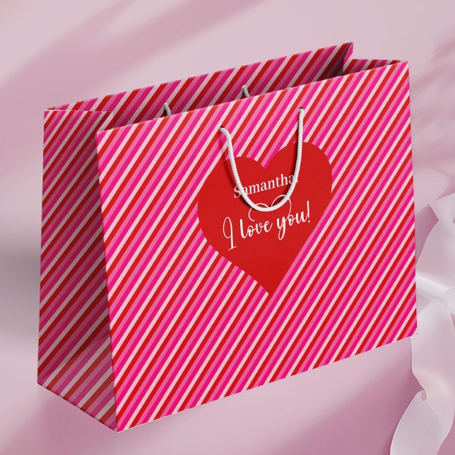 Grande Bolsa de regalo para San Valentín con texto Te Qui (Thoughtful Valentine Gift Bag With I Love You Text)