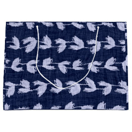 Grande Bolsa de regalo PATRÓN DE LA HOJA AZUL JAPONESA