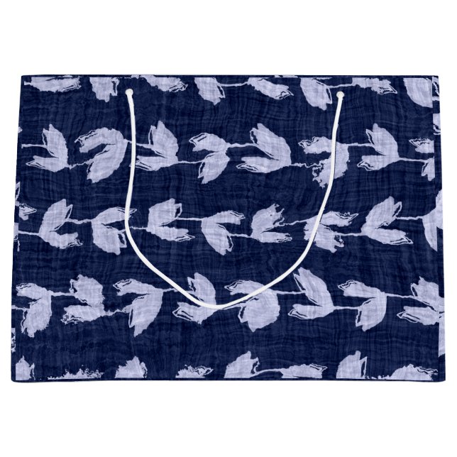 Grande Bolsa de regalo PATRÓN DE LA HOJA AZUL JAPONESA (Anverso)