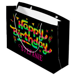Grande Bolsa de regalo personalizada Black Trendy para cu