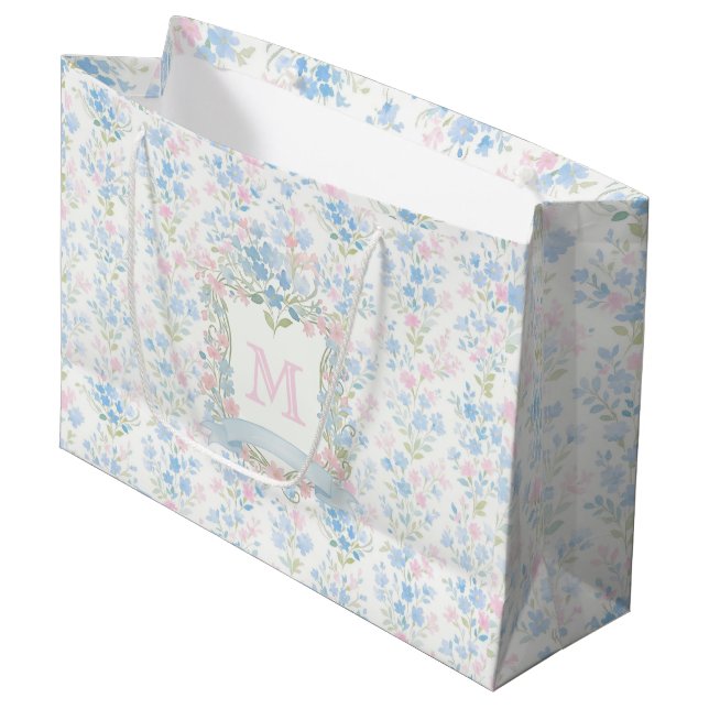 Grande Bolsa de regalo personalizada con flores grandmill (Angulo Anverso)