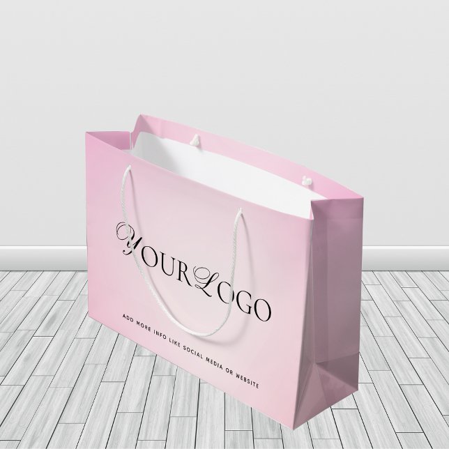 Grande Bolsa de regalo personalizada con gradiente rosa y (Subido por el creador)