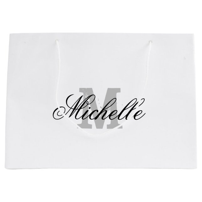 Grande Bolsa de regalo personalizada con monograma de nom (Anverso)
