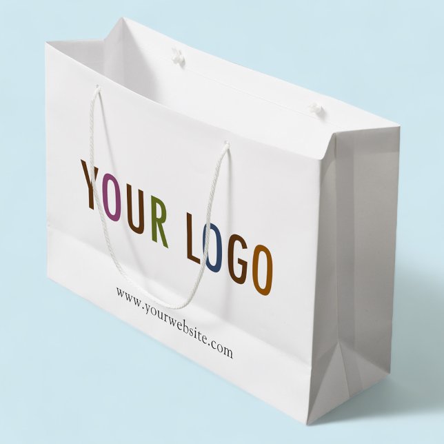 Grande Bolsa de regalo personalizada de 12,5 pulgadas con (MISOOK 12.5 x 4 x 9 inch White Gift Bag with Logo)