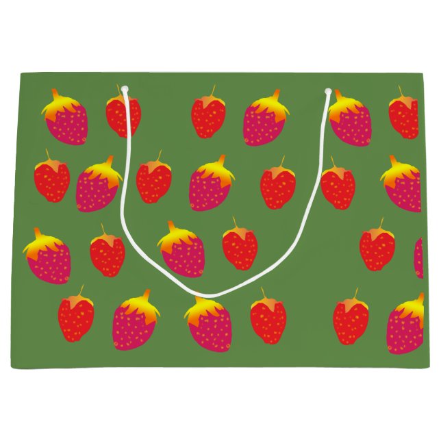 Grande Bolsa de regalo personalizada de fresas (Anverso)