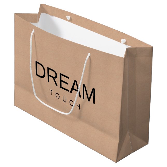 Grande Bolsa de regalo personalizada estilo kraft para us (Angulo Anverso)