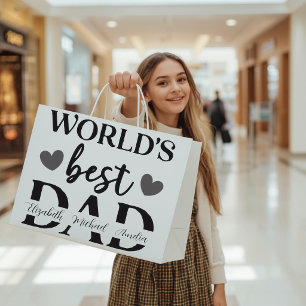 Grande Bolsa de Regalo Personalizada Mejor Papá del Mundo