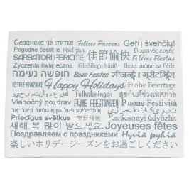 Grande Bolsa de regalo políglota "Happy Holidays"