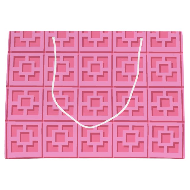 Grande Bolsa de regalo Retro Pink Trellis (Anverso)