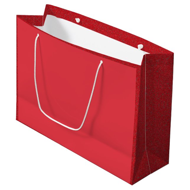 Grande Bolsa de regalo rojo de tomate personalizado con e (Angulo Anverso)
