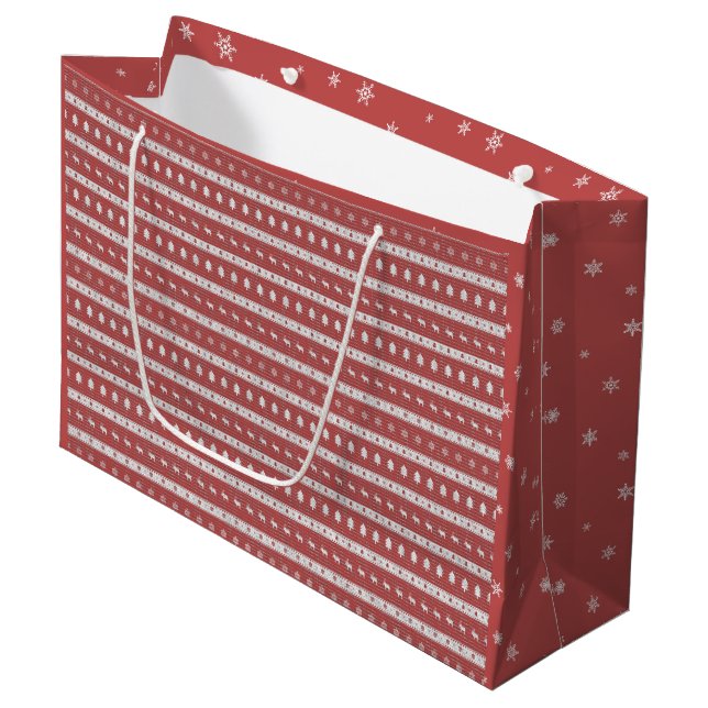 Grande Bolsa de regalo rojo para Navidades feos (Angulo Anverso)