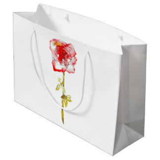 Grande Bolsa de regalo Rosa a la acuarela y tinta