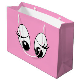 Grande Bolsa de regalo rosa con ojos curiosos