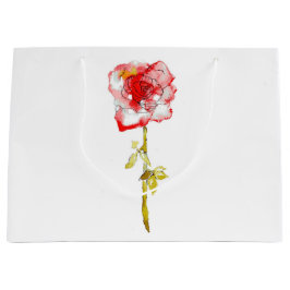 Grande Bolsa de regalo Rosa de acuarela y tinta