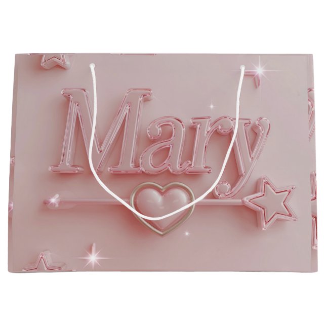 Grande Bolsa de regalo Rosa Mary Starry (Anverso)