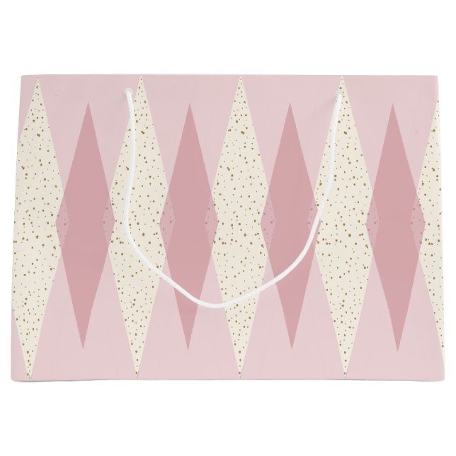 Grande Bolsa de regalo rosa moderno de mediados de siglo (Anverso)