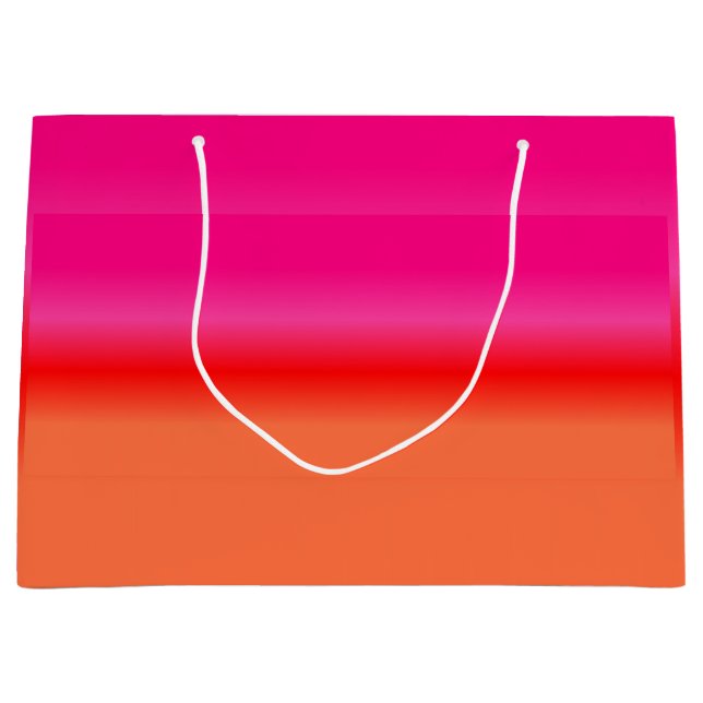 Grande Bolsa de regalo rosa, rojo y gradiente Naranja (Anverso)