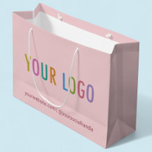 Bolsa de regalo rosa taupe con logotipo comercial 