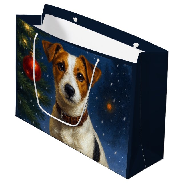 Grande Bolsa de regalo Terrier Jack Russell (Angulo Anverso)