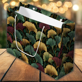 Grande Bolsa de regalo tonos joya con patrón de hoja de G