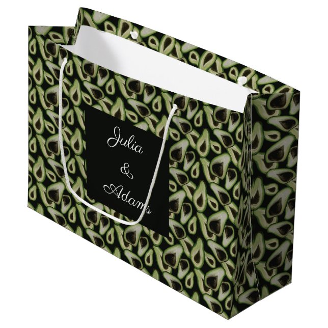 Grande Bolsa de regalo verde Aguacate (Angulo Anverso)