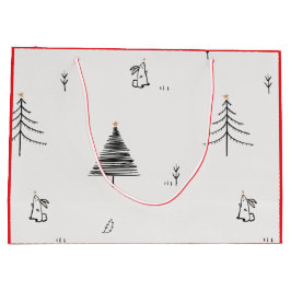 GRANDE BOLSA REGALO CONEJO Y ÁRBOL DE NAVIDAD